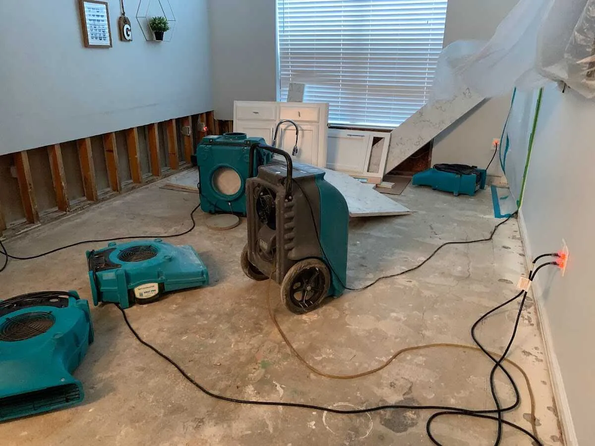 Dehumidifier in flood-cut room for Water Extraction & Removal in Turner